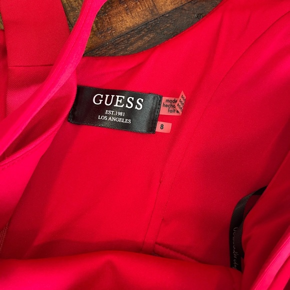 Guess Mesh Cutout Red Dress - Picture 3 of 3